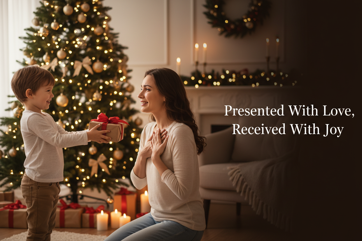 Child Giving Gift to Mom